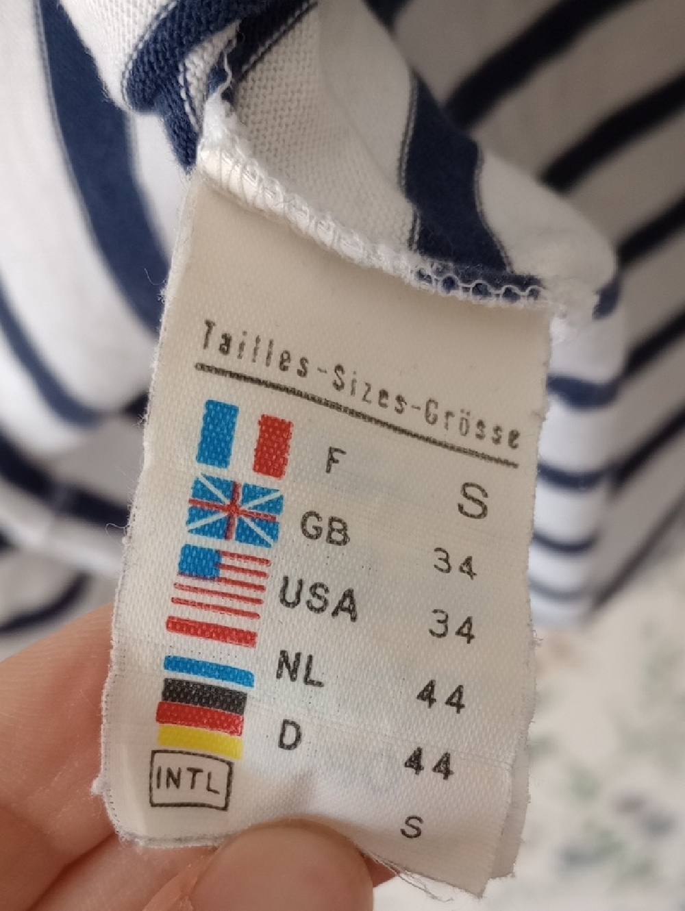 Saint James Meridien Striped Cotton Boat Neck Top Navy White Made in France S - Picture 8 of 14